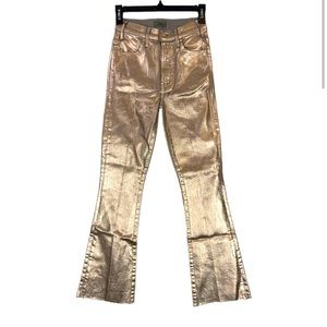 Mother Womens size 24 jeans The Hustler Metallic Ankle fray